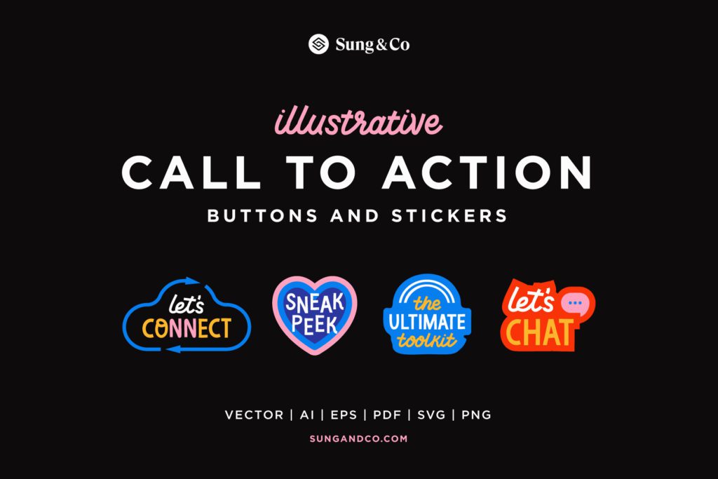 Shop Call To Action digital stickers - illustrations - Sung and Co.