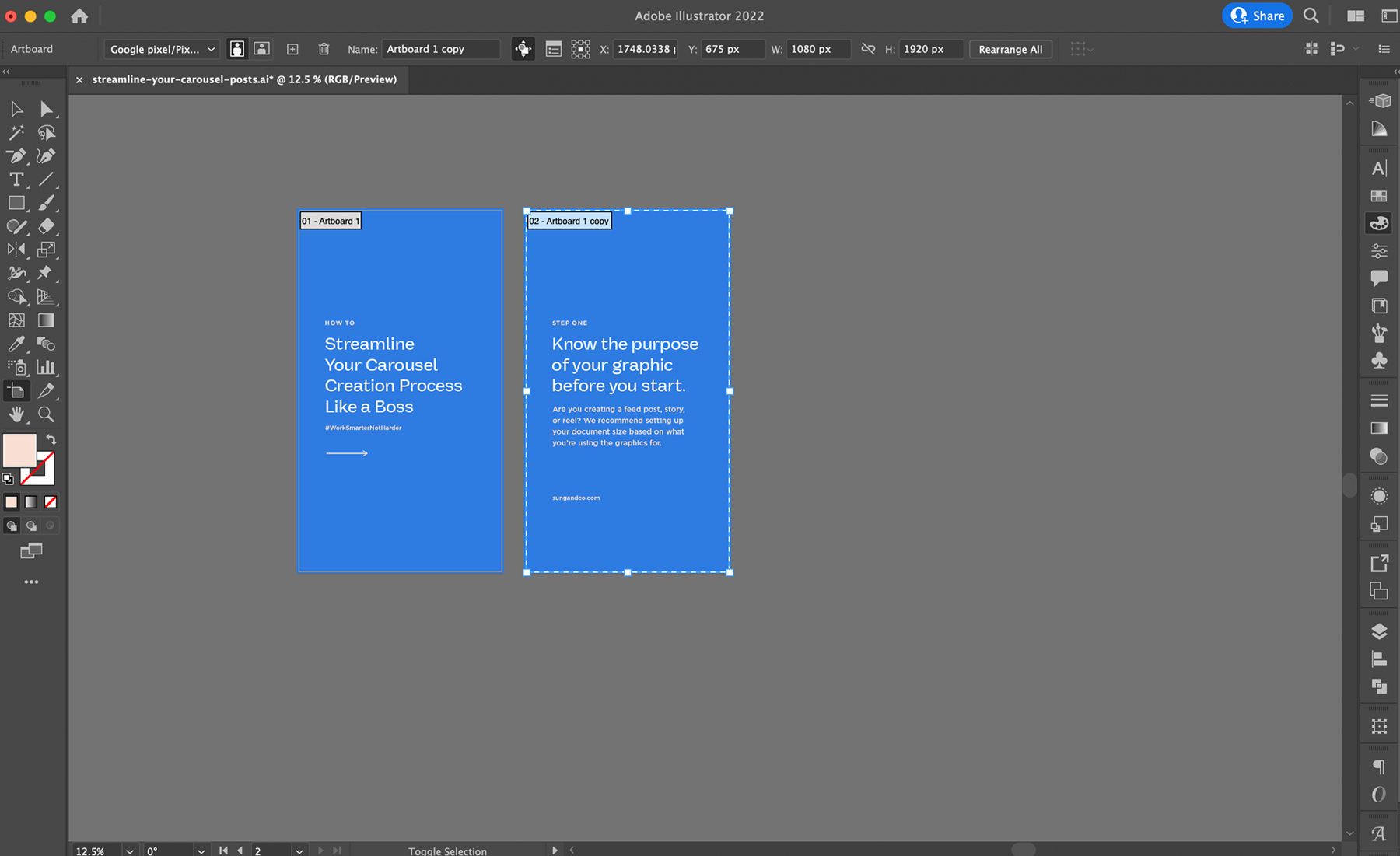 two rectangles being duplicated in illustrator