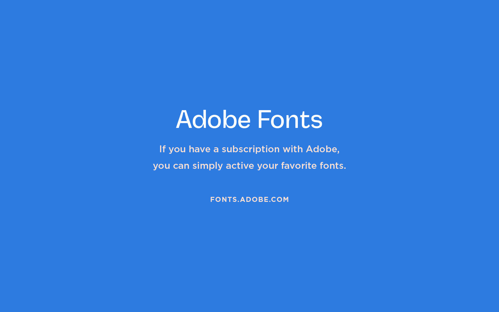 text graphic of adobe fonts