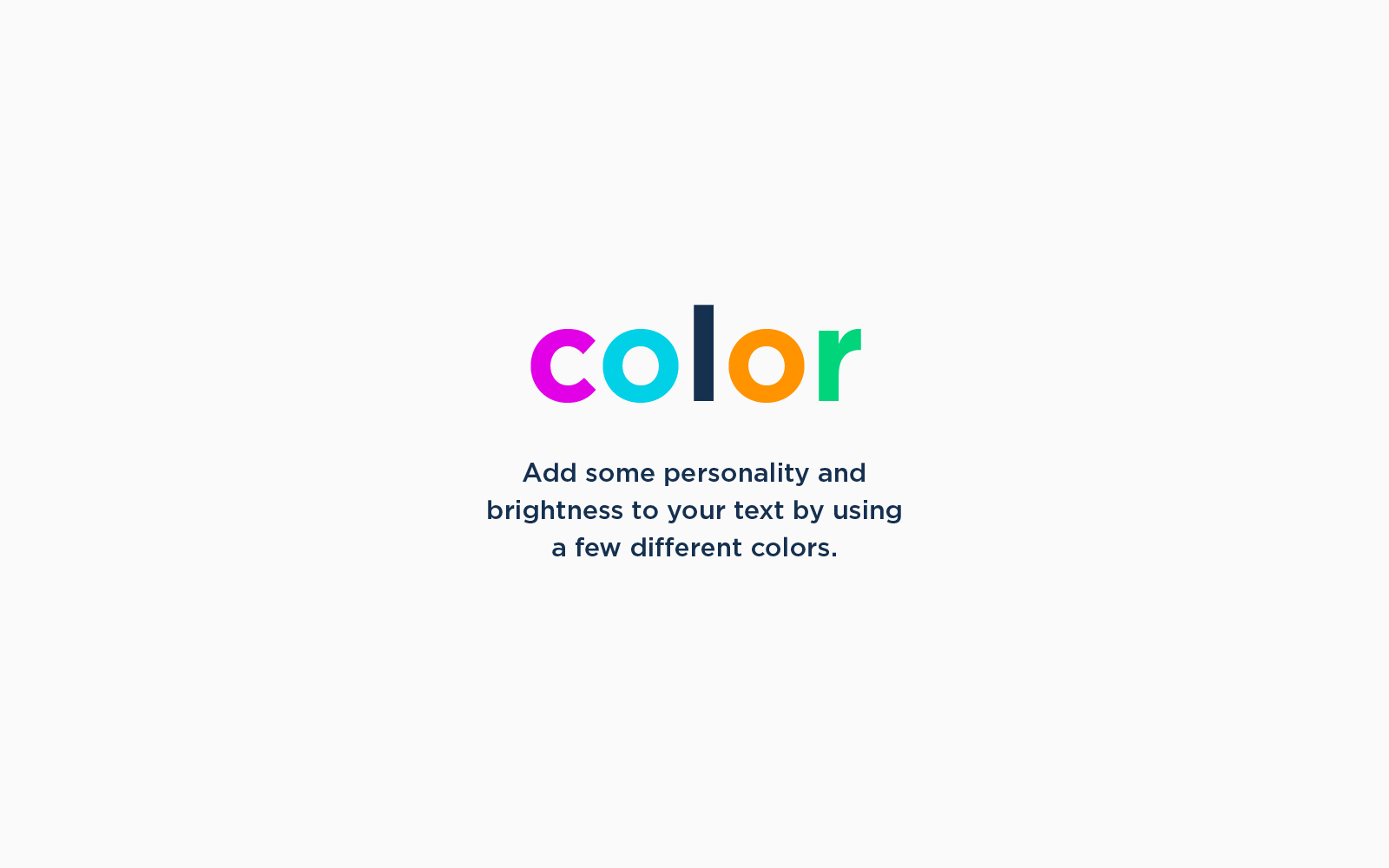 text graphic of an example of color special effect