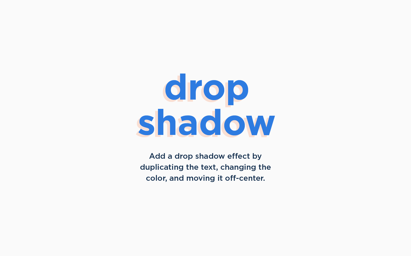 text graphic of an example of drop shadow