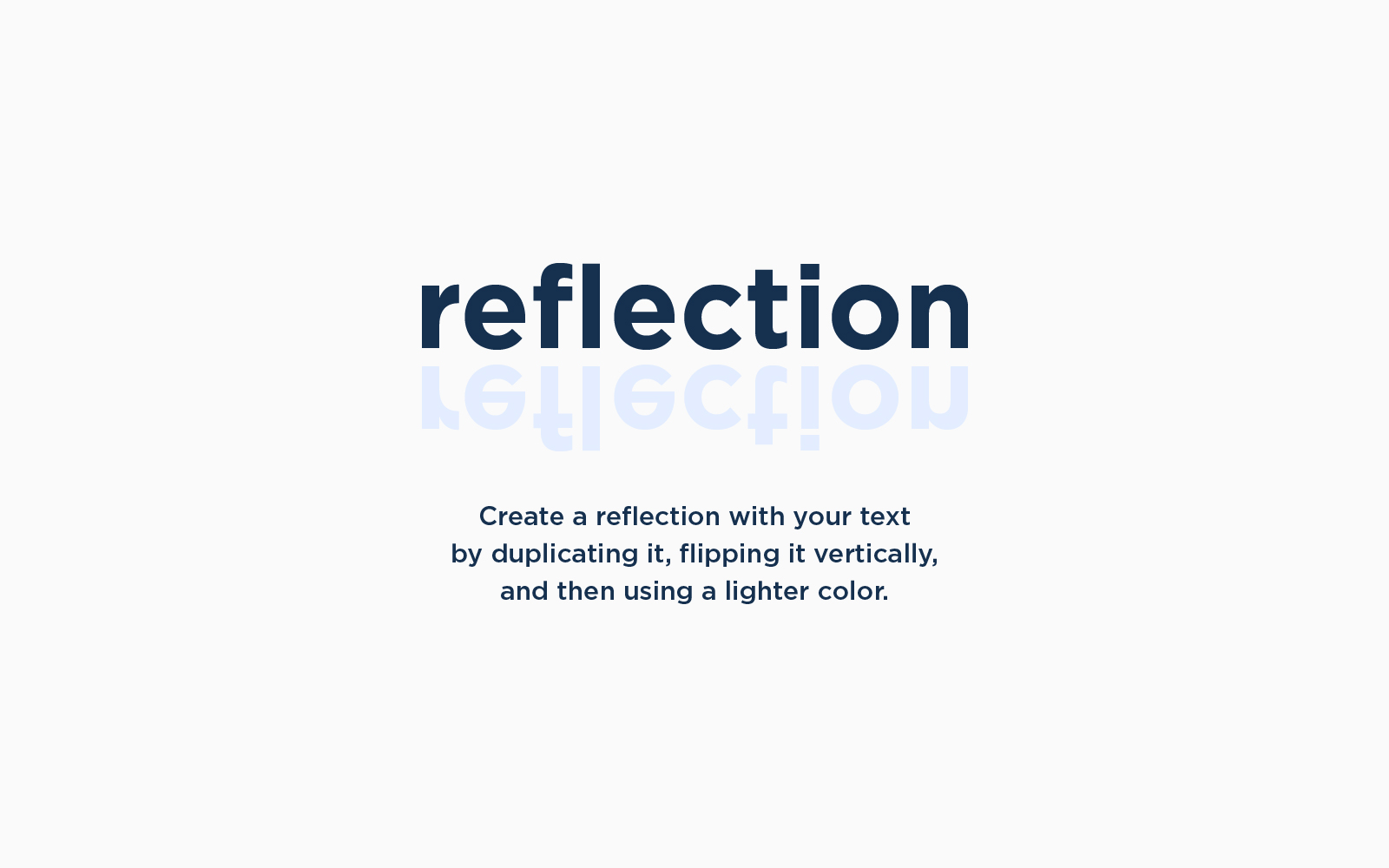 text graphic of an example of reflection special effect