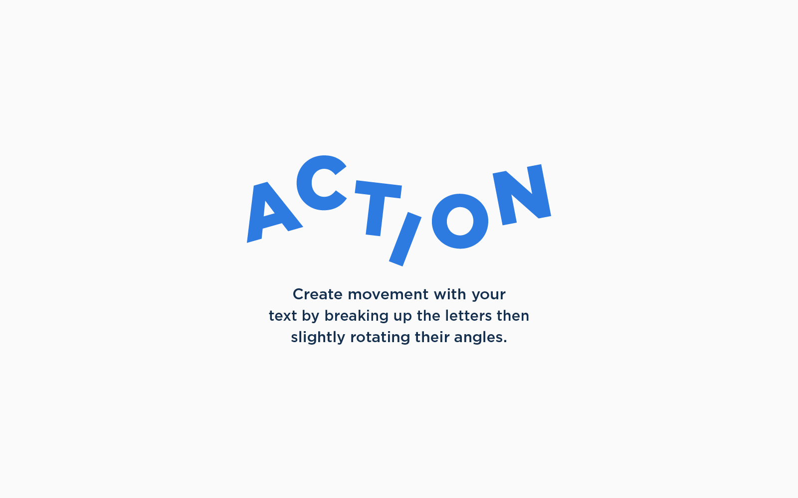 text graphic of an example of action special effect