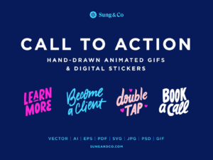 Hand Drawn Call to Action Sticker Pack