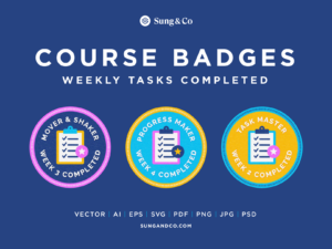 Weekly Tasks Completed Course Badges