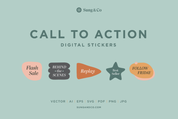Organic Call to Action Sticker Pack