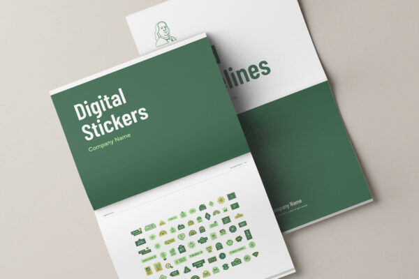 Spread of Digital Stickers from Financial Literacy Brand Guide.