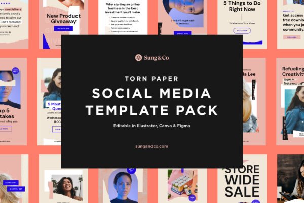 Torn Paper Social Media Template Pack Cover