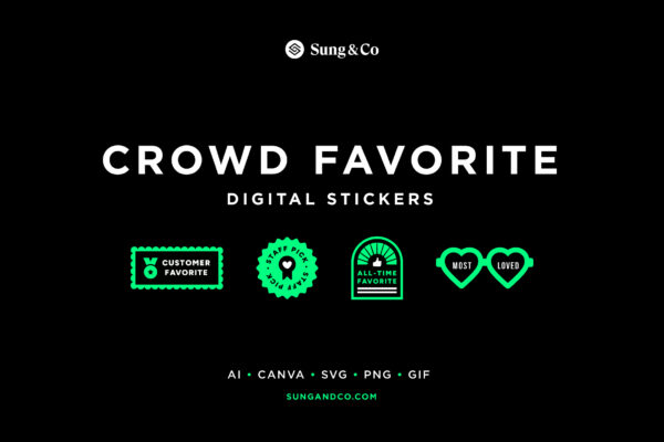 Featuring 4 digital stickers from Sung & Co's Crowd Favorites sticker pack.